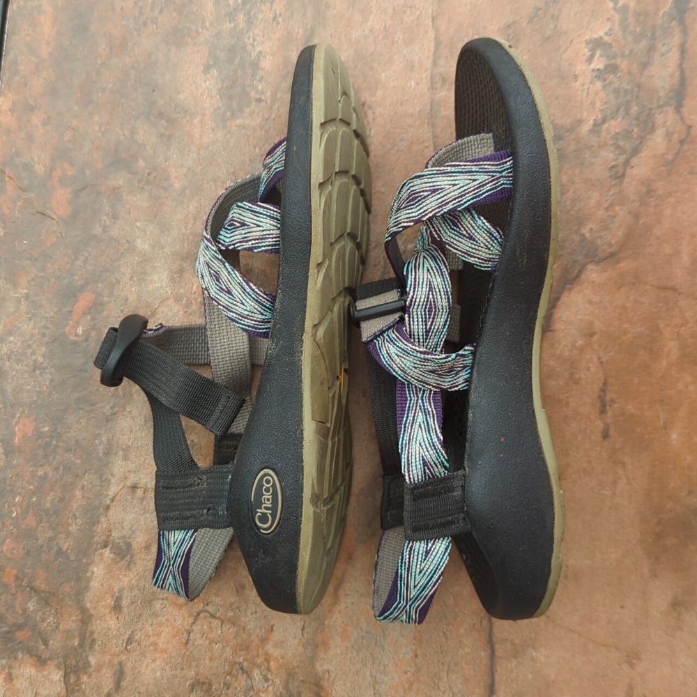 CHACO ZX2 Classic Yampa Hiking Comfort Sport Sandals Blue Chevron Women’s size 6 - Picture 3 of 6